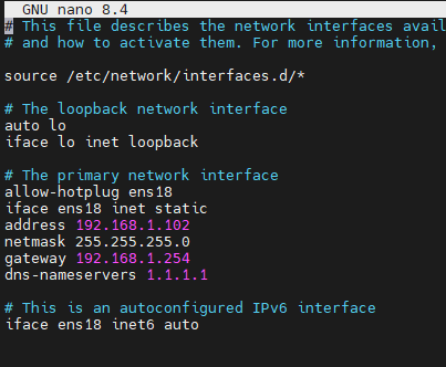 Configuration IP
